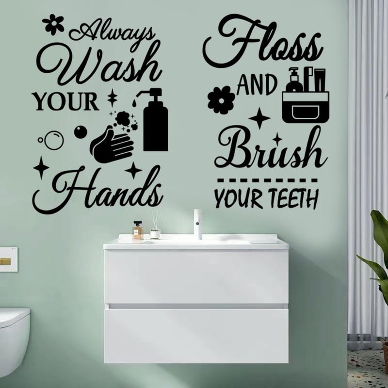 Datesno Bathroom Decals Sticker Peel and Stick Wall Decals Vinyl Quotes Art Stickers Positive Stickers Toilet Rules Wall Decor Vinyl Quote Wall Decor for Home - Image 5