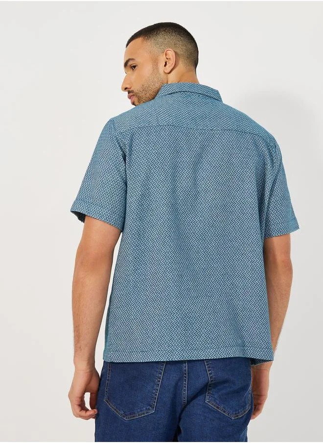 Styli Yarn Dyed Short Sleeves Resort Shirt