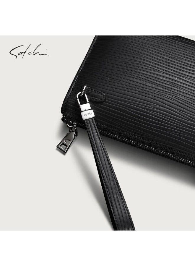 Satchi Men's Clutch Handbag, Top-grain Leather, Large Capacity Envelope Bag, Birthday Gift For Boyfriend Or Husband, Gift Bag - Image 5