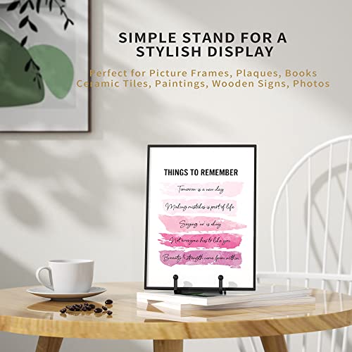 IPAME Plate Stands for Display - 4.5 Inch Metal Square Wire Plate Holder Display Stand + Picture Frame Stand Holder Easel for Book, Decorative Plate, Plaque, Photo, Platter (Black 2 Pack) - Image 5