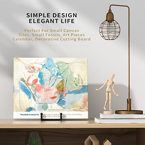 IPAME Plate Stands for Display - 4.5 Inch Metal Square Wire Plate Holder Display Stand + Picture Frame Stand Holder Easel for Book, Decorative Plate, Plaque, Photo, Platter (Black 2 Pack) - Image 4