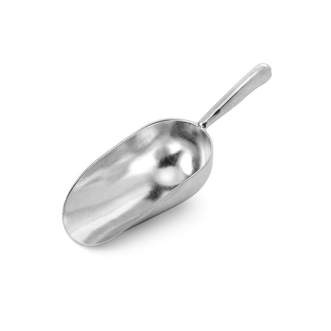 DOUBLECAST ALUMINUM BAR ICE UTILITY SCOOP STAINLESS STEEL 7 INCHES
