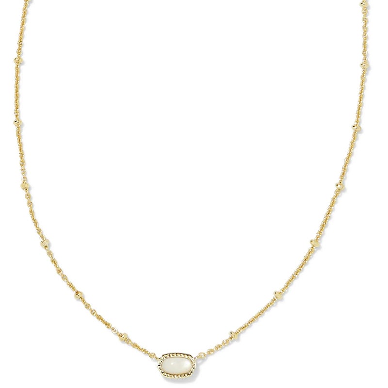 Kendra Scott Mini Elisa 14k Gold-Plated Satellite Short Pendant Necklace in Ivory Mother Of Pearl, Fashion Jewelry for Women - Image 1