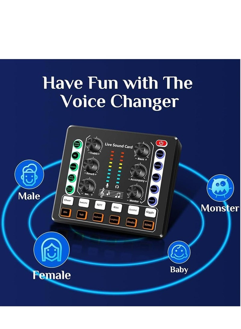 Live Sound Card, M8 Mini Audio Mixer Board, DJ Mixer, for Music Recording Karaoke Singing Broadcast & Live Stream  - Image 2