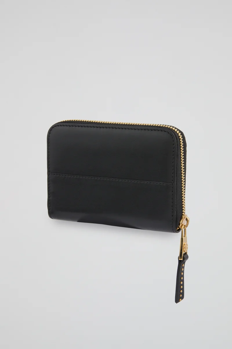 Roberto Cavalli  Roberto Cavalli Black Zip-Around Wallet with Gold-Tone Logo for Women | Best Price UAE