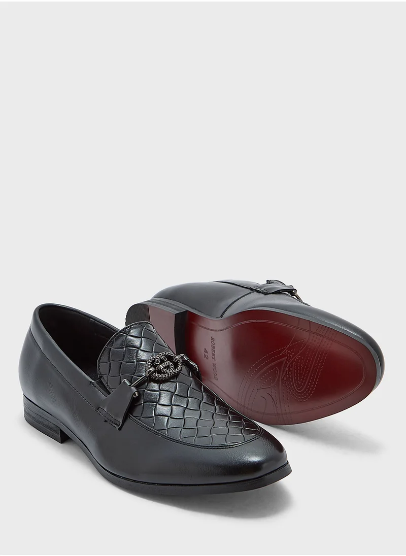 روبرت وود Trim Detail Embossed Loafers