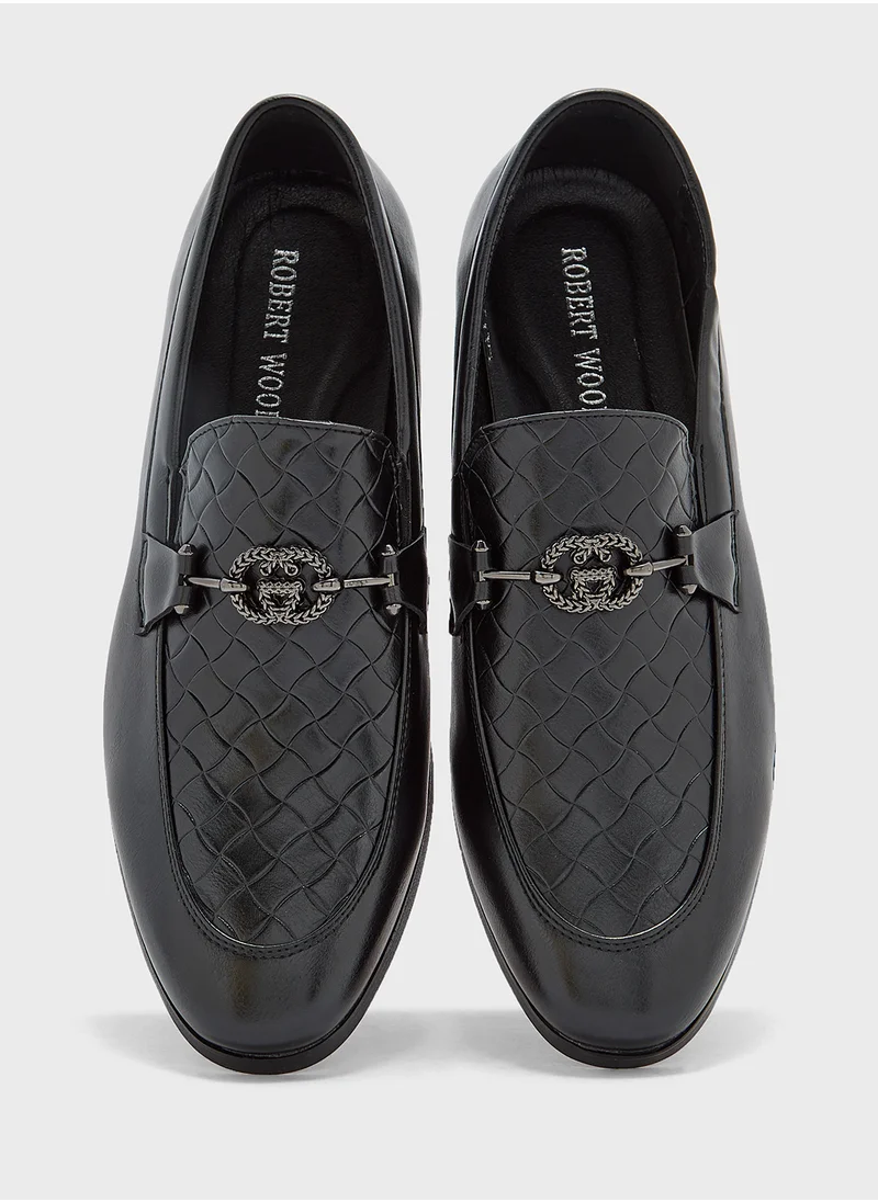 روبرت وود Trim Detail Embossed Loafers