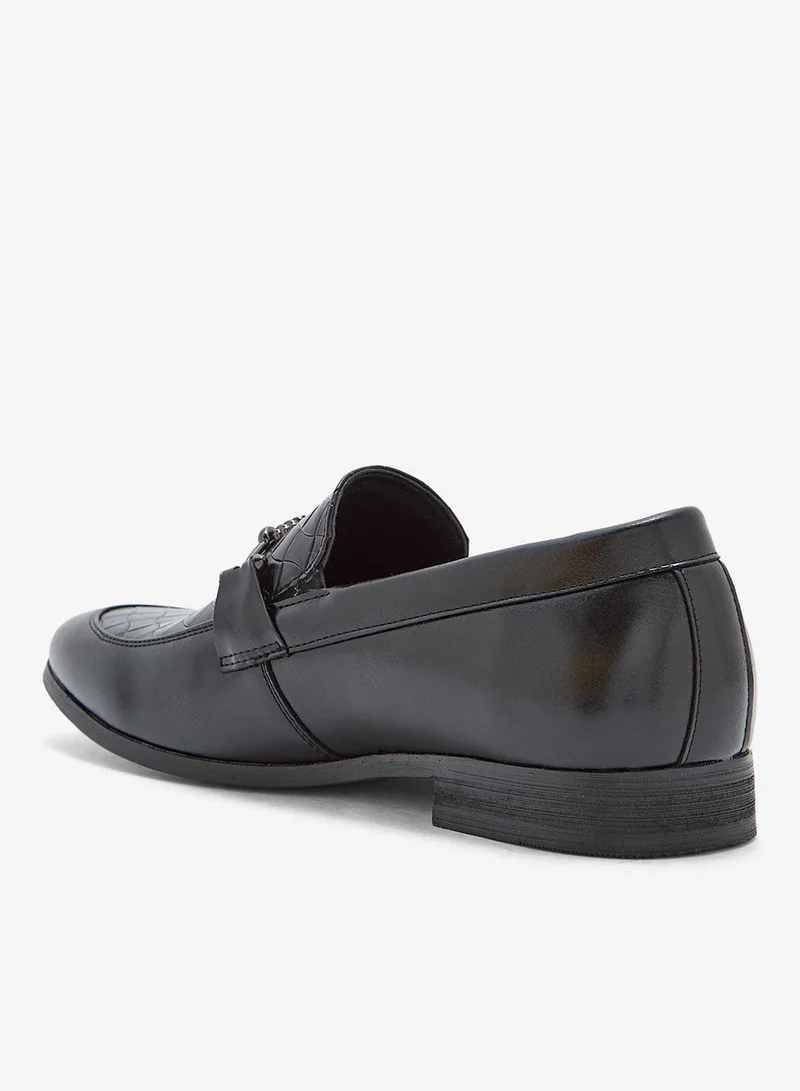 Robert Wood Trim Detail Embossed Loafers