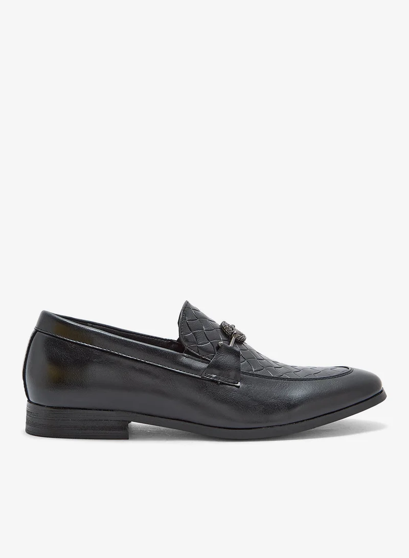 Trim Detail Embossed Loafers