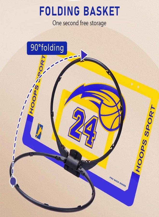 Proberos® Wall Basketball Hoop & Basketball Set for Kids, Premium Alloy Wall Hanging Indoor Foldable Baske, Star Special Edition, Hoop Easy Basketball Hoop for Kids 3-10Years Old, 40×26 CM - Image 4