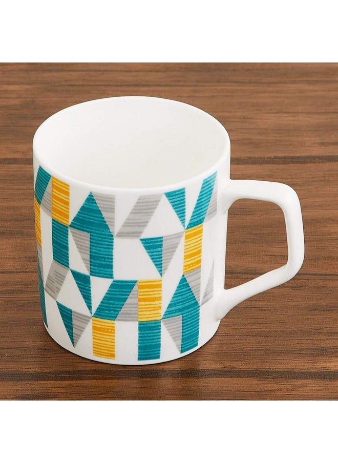 Home Centre - Home Centre Bone China Coffee Mugs - Set of 6, Teal Blue, 230ml - Image 1