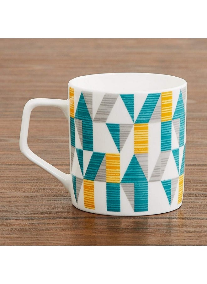 Home Centre - Home Centre Bone China Coffee Mugs - Set of 6, Teal Blue, 230ml - Image 1