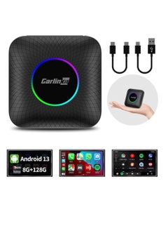Carlinkit Carlinkit Latest Ai Box LED, Android 13, Qualcomm 6225, 8GB+128GB, Wireless CarPlay Android Auto 3-in-1 Dongle comes with Google Play Store, Streaming Video, Only for the Vehicle with Wired CarPlay  - Image 3