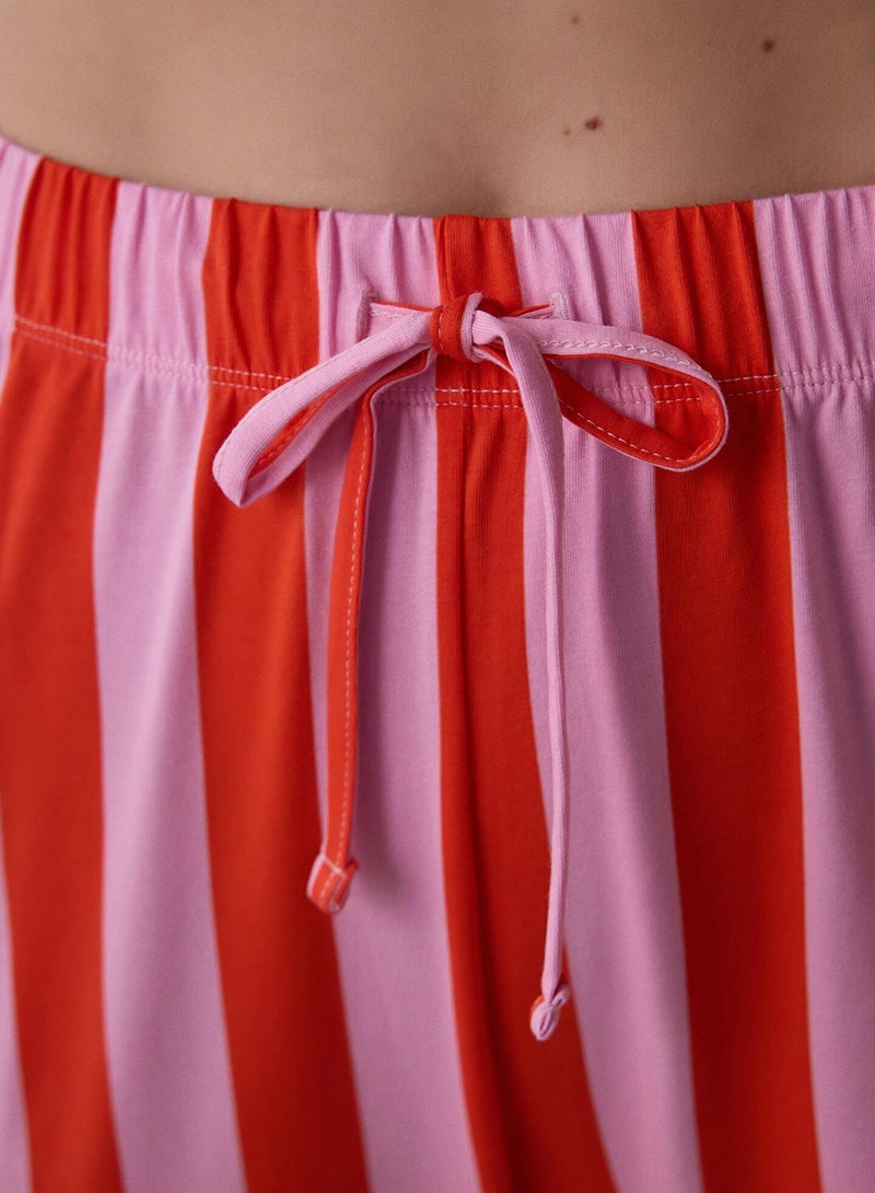 Penti Mercan Crew Neck Striped Cotton Short Sleeve Pyjama Set - Image 5