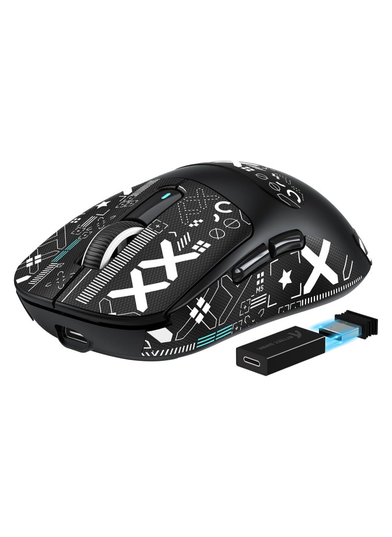 Attack Shark ATTACK SHARK X3PRO 4K/8K Lightweight Wireless Gaming Mouse with Tri-Mode(Wired/2.4GHz/BT),PAW3395 Optical Sensor,26K DPI,Kailh GM8.0 Switch,Long Battery,7 Buttons for PC/Laptop/Win/Mac(Black+Sticker)  - Image 1