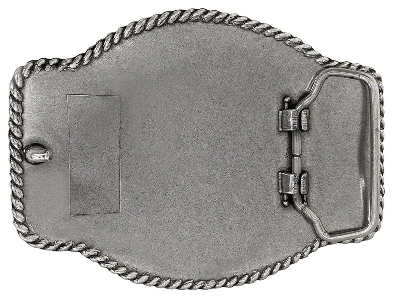 Belts.com HA0435 Antique Silver Longhorn Steer Engraved Western Rope Belt Buckle (Antique Silver) - Image 2