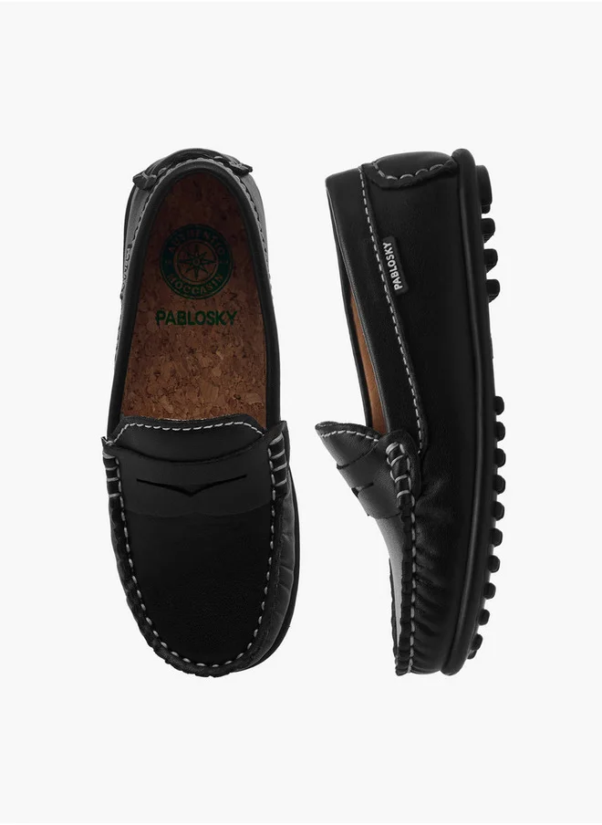 بابلوسكي Boys' Solid Slip-On Loafers