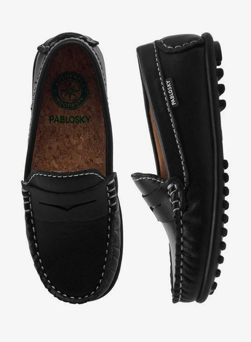 Pablosky Boys' Solid Slip-On Loafers School Shoes