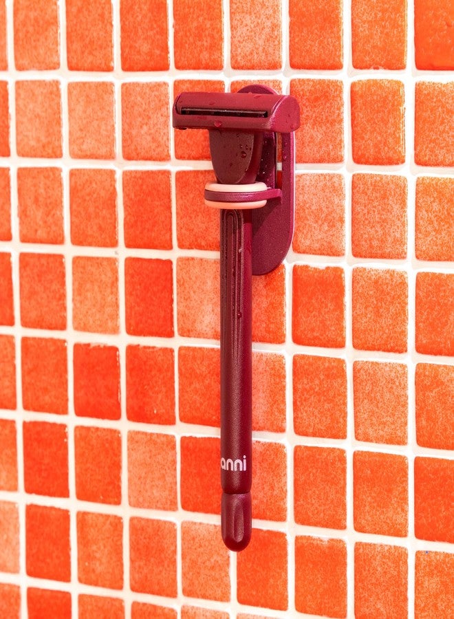 HANNI Hero Safety Razor Holder, Heavy Duty Storage Stand for Shaving Accessories, Bathroom or Shower Organizer for Men and Women, Burgundy Razor Storage - Image 2