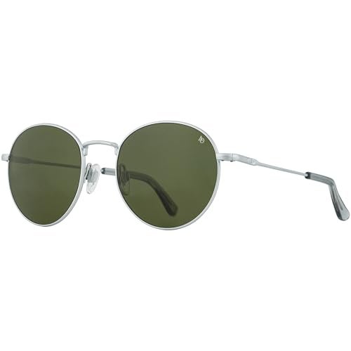 AO-1002 Sunglasses - Matte Silver - Calobar Green AOLite Nylon Lenses - 51-19-145 - Image 1