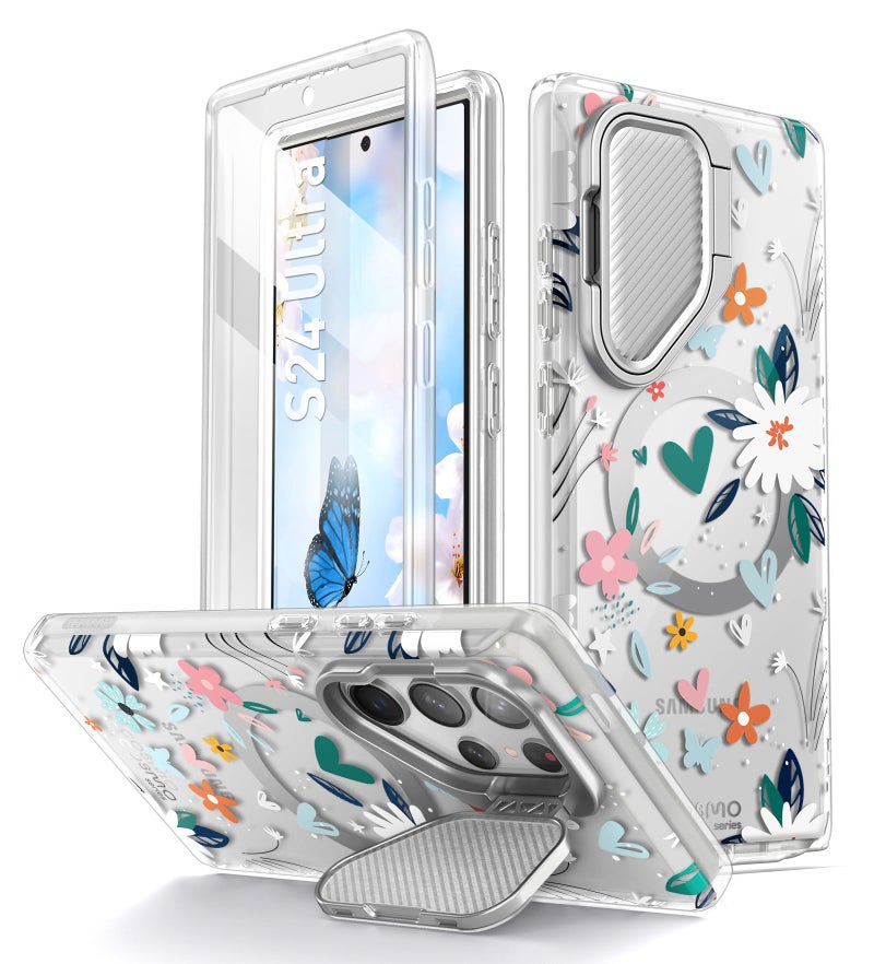 I-blason iBlason Cosmo for Samsung Galaxy S24 Ultra Case with Camera Cover Stand Support MagSafe Stylish 360 Full Case with Screen Protector Kickstand Magnetic Phone Case for S24 Ultra Paint - Image 2