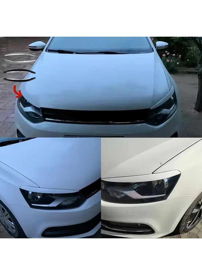 مناسب لسيارة فولكس فاجن بولو MK5 6R TSI 6C TDI من 2009 إلى 2017، زينة حاجب المصباح الأمامي للسيارة، طراز B، مصنوعة من مادة ABS، واقي الضوء الأمامي، تصميم متين وأنيق، تركيب سهل، حماية للمصابيح الأمامية للمركبة، إكسسوار سيارة أنيق وعالي الجودة. - Image 5