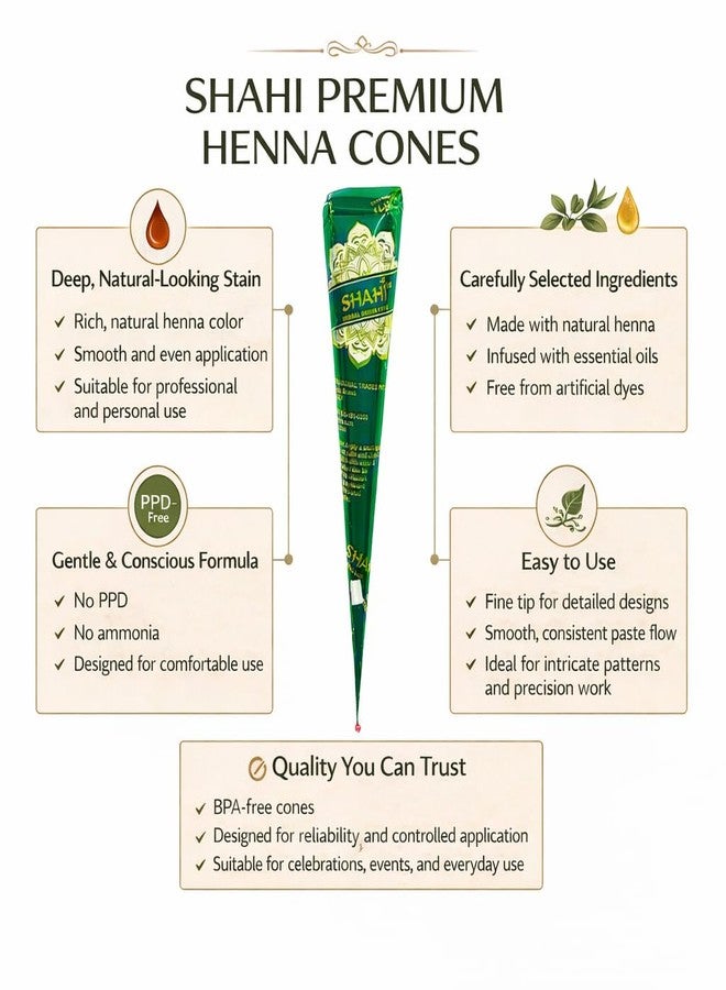 Shahi 4 Pack 100% Natural Ready to Use Henna Paste Hair Color Hair Dye Cones Dark Reddish Brown Color 30g Each Cone - Image 2