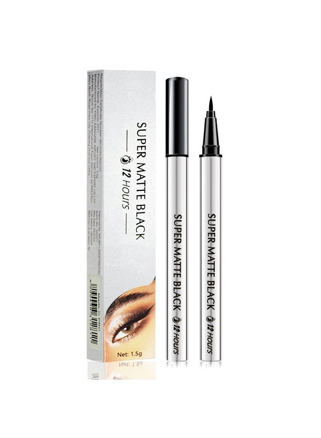 أدبيني محدد عيون أسود مطفي للغاية 1.5 جرام | خطوط مقاومة للتلطخ | قلم كحل سائل بجودة احترافية مع تصبغ شديد | مقاومة للماء، تركيبة تدوم طويلاً، لمسة نهائية غير لامعة - Image 1