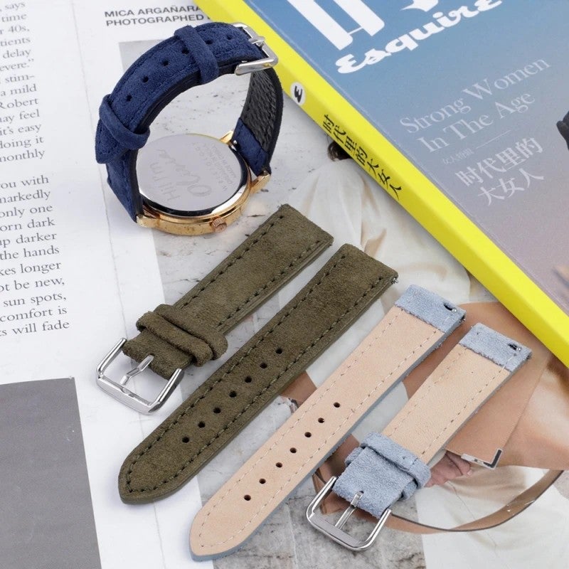 Bluejw Retro Genuine Leather Plush Replacement Watch Strap – 18mm 20mm 22mm 24mm Luxury Watch Band in Multiple Colors for Easy Strap Replacement - Image 3