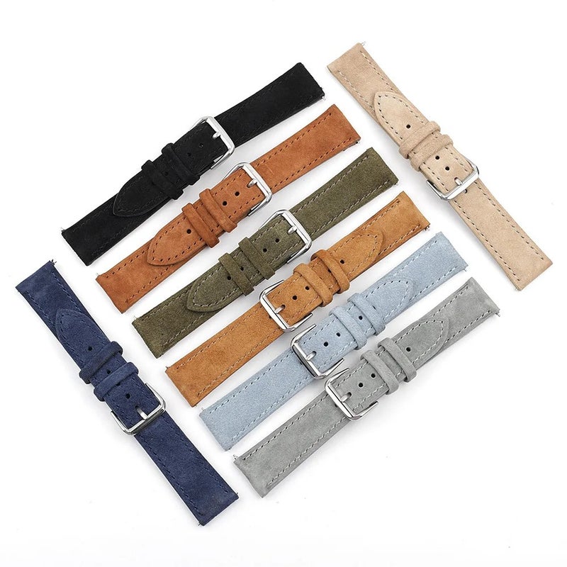 Bluejw Retro Genuine Leather Plush Replacement Watch Strap – 18mm 20mm 22mm 24mm Luxury Watch Band in Multiple Colors for Easy Strap Replacement - Image 2