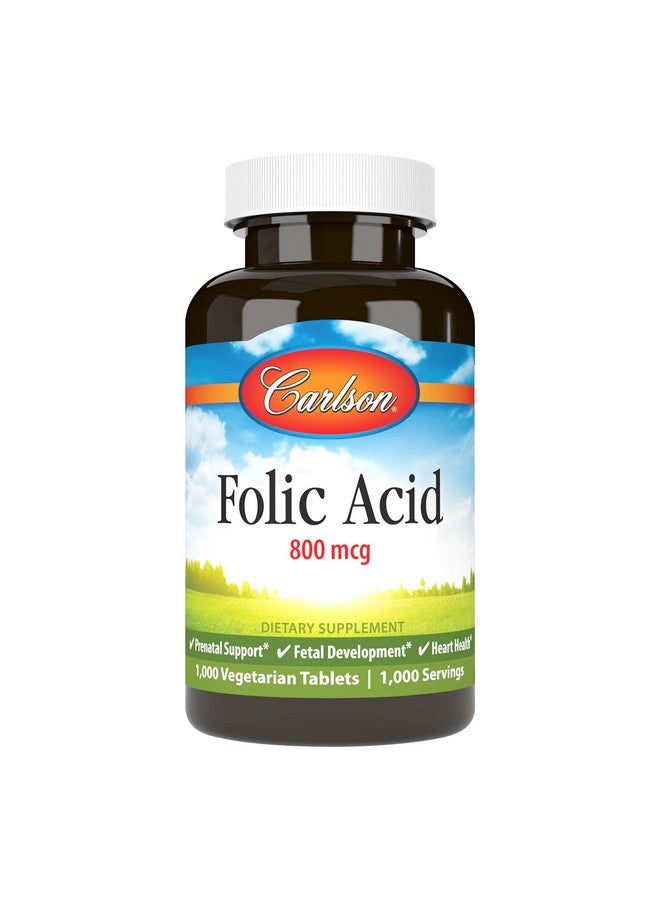 كارلسون - حمض الفوليك، 800 ميكروجرام، يوفر دعمًا مهمًا قبل الولادة، 1000 قرص - Image 1