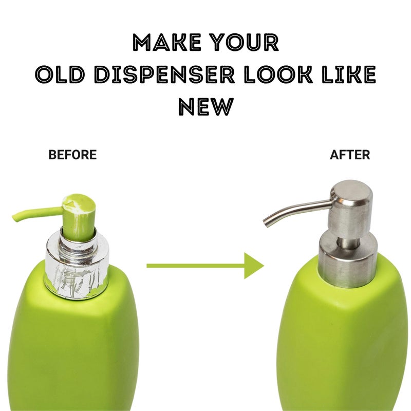 Kapitan Soap Dispenser Pump Head Replacement Spare for Standard 28/400 (26 mm - 28mm / 1.02 in-1.10 in) Neck Size, Stainless Steel Brushed Finish - Image 5