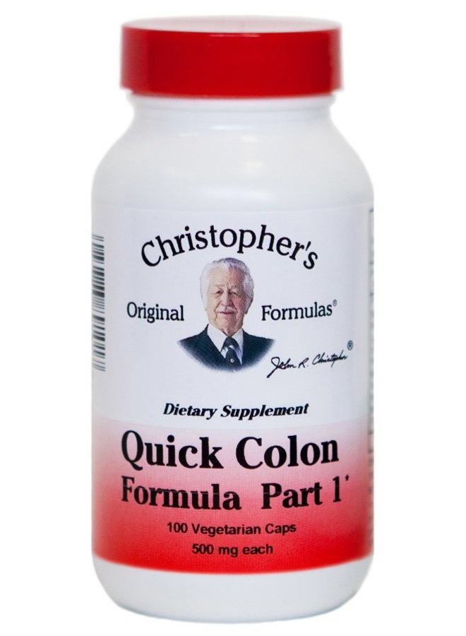 Christopher's Original Formulas دكتور - كبسولات كويك كولون 1-100 نباتية (485 ملغ لكل منها) - Image 1