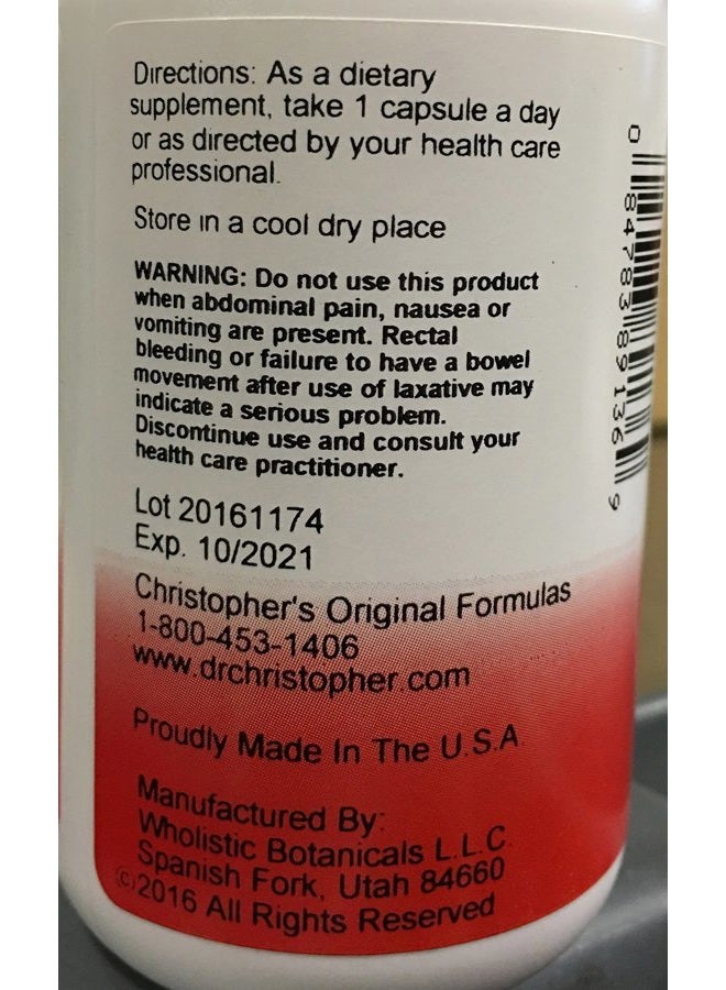 Christopher's Original Formulas دكتور - كبسولات كويك كولون 1-100 نباتية (485 ملغ لكل منها) - Image 2