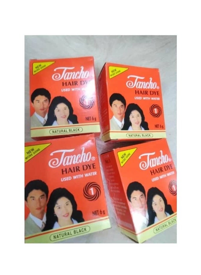 تانشو 4 قطع من صبغة شعر أسود طبيعي 6 غرام