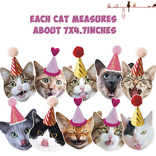 Bessmoso Cat Party Decorations Cat Birthday Banner Meow Letter Balloons Cat Happy Birthday Banner Garland Sign for Photo Props Cat Birthday Decorations Cat Theme Birthday Party Supplies - Image 5