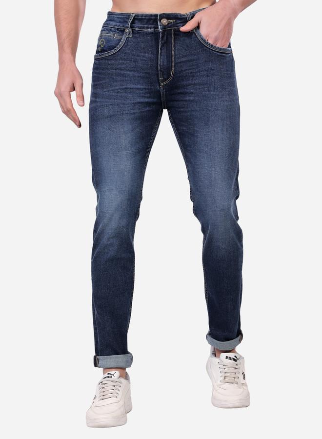 Stylox Mid Rise Whiskered Faded Slim Fit Jeans - Image 1