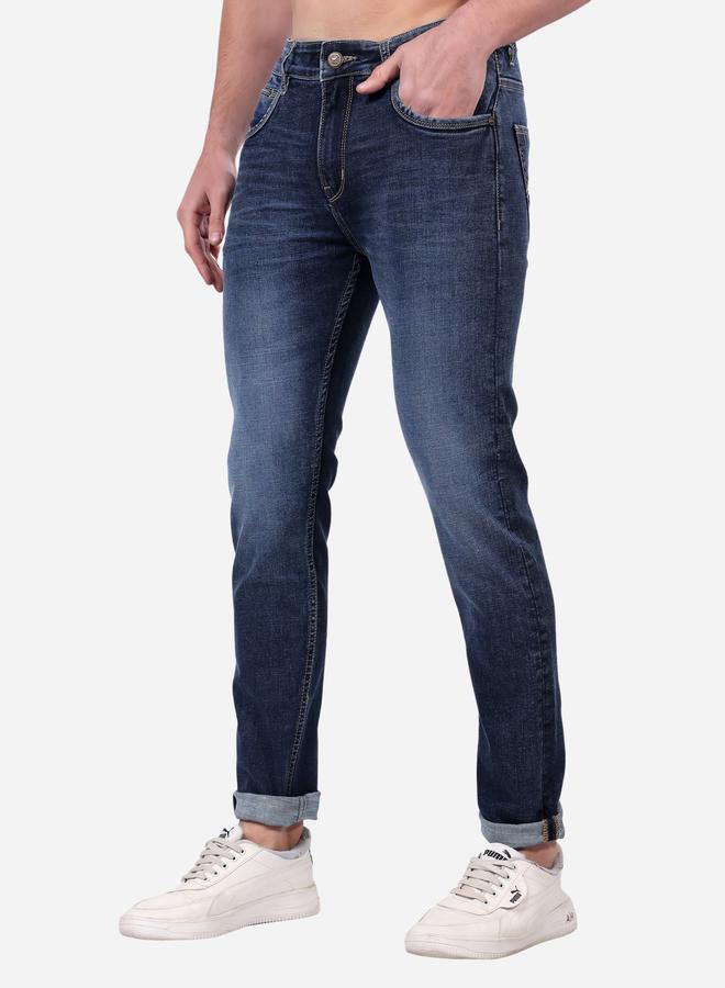 Stylox Mid Rise Whiskered Faded Slim Fit Jeans - Image 3