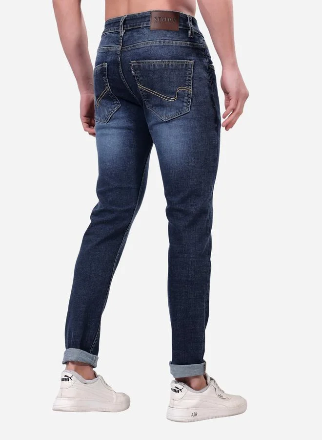 ستايلوكس Stylox Mid Rise Whiskered Faded Slim Fit Jeans
