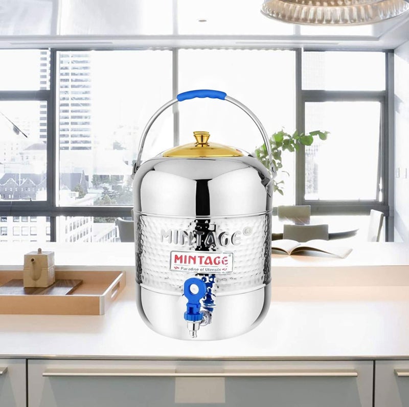 Mintage Water Container Stainless Steel Pot 13 Liters | Durable | Sleek Modern Kitchen Storage | Home Essential Design | Elegant Utility Dispenser - Image 5