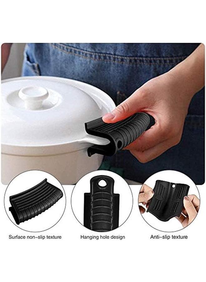 SHOWAY 4 Pack Non Slip Silicone Hot Handle Holder Cast Iron Skillet Handle Covers Heat Resistant Cast Iron Handle Covers For Pans Griddles Cast Iron Skillets Metal Cookware Handles Cast Iron Cookware - Image 2