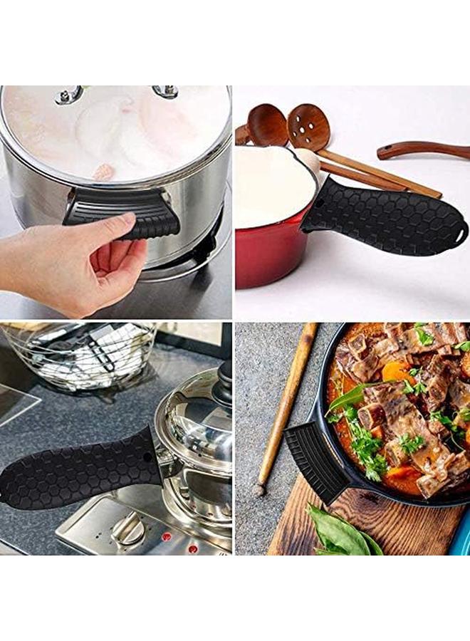 SHOWAY 4 Pack Non Slip Silicone Hot Handle Holder Cast Iron Skillet Handle Covers Heat Resistant Cast Iron Handle Covers For Pans Griddles Cast Iron Skillets Metal Cookware Handles Cast Iron Cookware - Image 4
