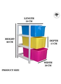 sulfar Sulfar 3XXL Plastic Modular Drawer System for Home, Office, Hospital, Parlor, School, Doctors, Home and Kids (38cmx30cmx60cm) (3XXL) (Multicolor)  - Image 2