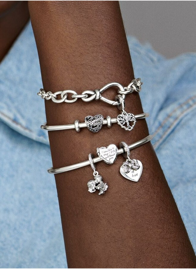 Chomel - 925 Sterling Silver Family Heart Charm for Pandora Moments Women's Bracelet 798571C00 - Image 1
