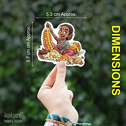 junkyard Pack of 50 Aesthetic Indian Theme Vinyl Stickers for laptops Girls Kids Art n Craft.. - Image 3
