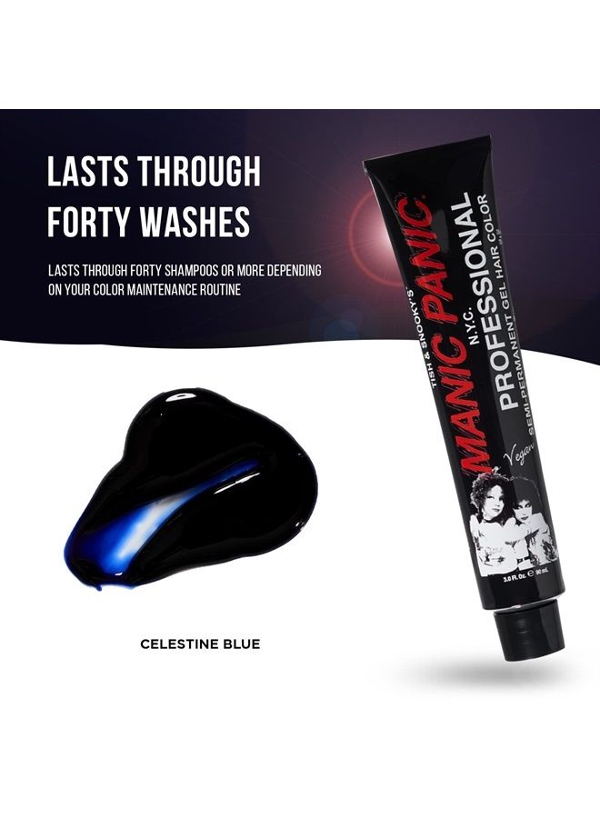 Manic Panic صبغة شعر جل شبه دائمة باللون الأزرق السماوي - الأزرق النيلي الداكن - تدوم لأكثر من 40 غسلة - لا حاجة لمطور (3 أونصات)