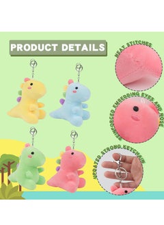 Excefore 4 PCS Stuffed Dinosaurs Animal Toy with Keychain, Mini Dinosaur Stuffed Animals, Suitable for for Kids Theme Party Birthday Gifts  - Image 3