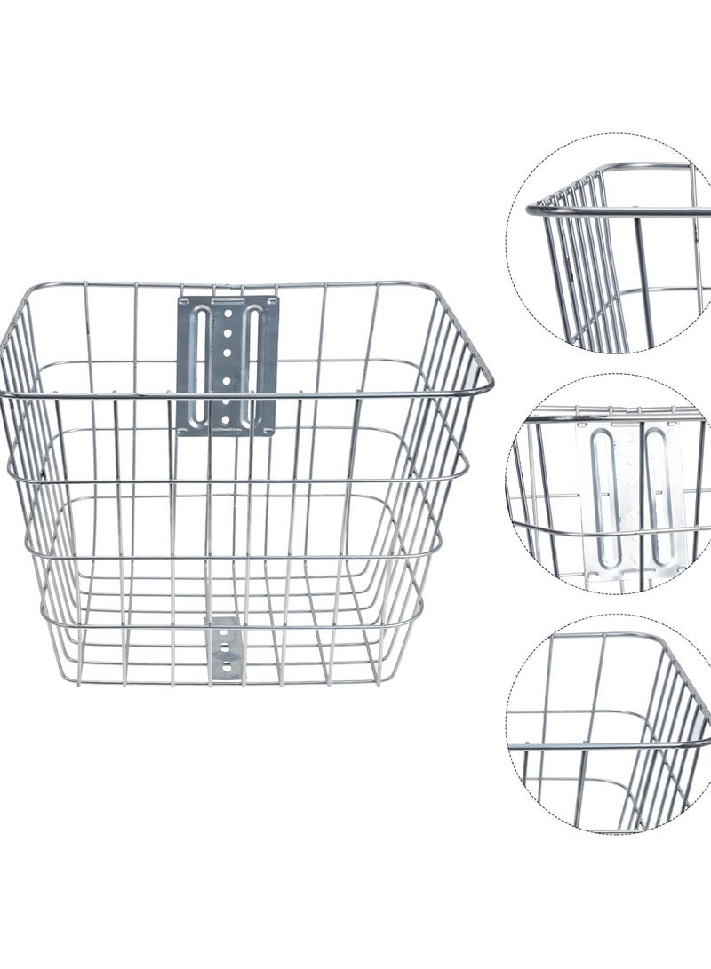 GGOOT Detachable Metal Bicycles Basket: Rectangular Handlebar Front Hanging Wire Basket for Sports Mountain Bike Frame Basket Accessories - Image 3