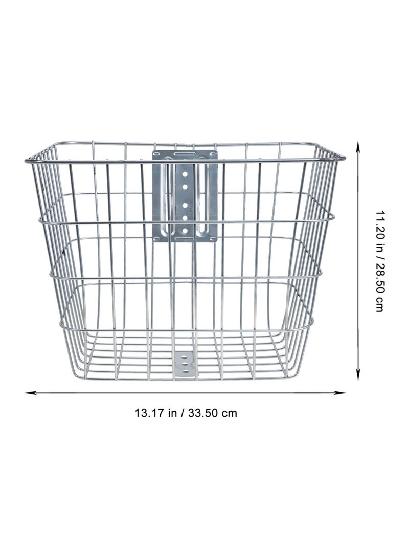 GGOOT Detachable Metal Bicycles Basket: Rectangular Handlebar Front Hanging Wire Basket for Sports Mountain Bike Frame Basket Accessories - Image 2