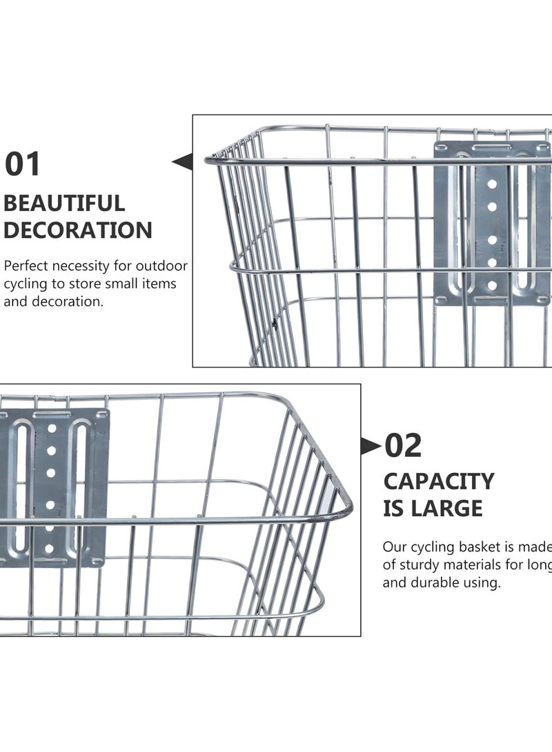GGOOT Detachable Metal Bicycles Basket: Rectangular Handlebar Front Hanging Wire Basket for Sports Mountain Bike Frame Basket Accessories - Image 4